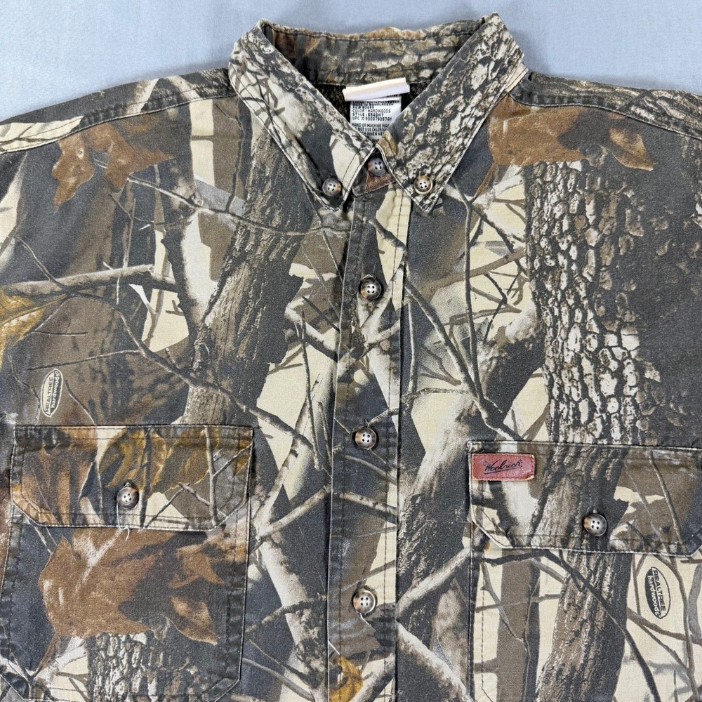 Woolrich Hunting Shirt Mens L Realtree Hardwoods Camo Vented Long Sleeve - Picture 8 of 10